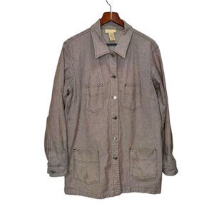 Vintage Cotton Ginny Tan Denim Button Front Shacket Size XL